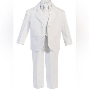 White Suit 5-piece Spring Easter First 1st Communion Wedding Husky Tie Jacket